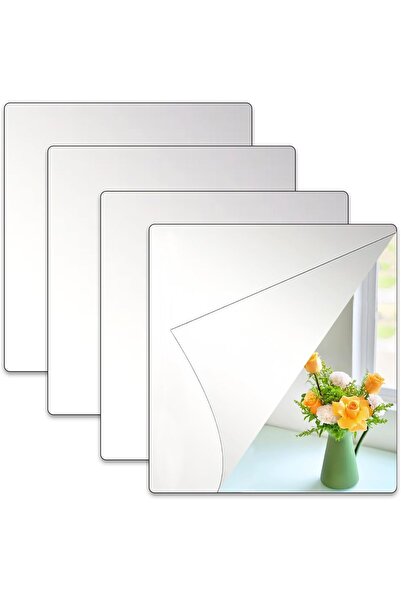 OEM Set of 4 DONGDA Self-Adhesive Acrylic Mirrors, 20x20 cm, 3 mm thick