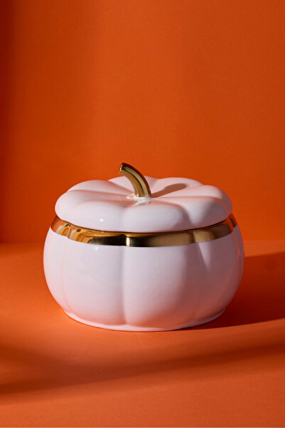 Perotti Pumpkin Porcelain XL Storage Container with Lid 16.5X8 cm