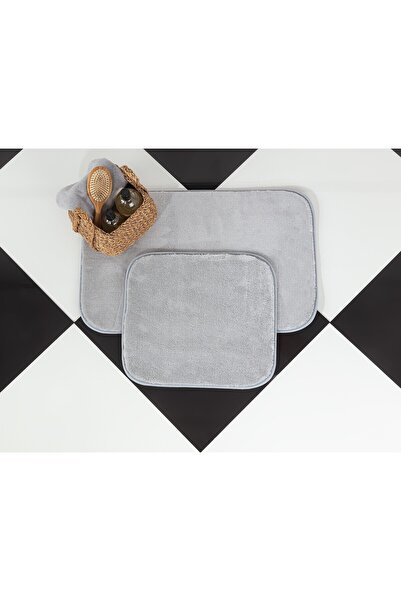 Madame Coco Carol 2-dijelni Kupatilski otirač - Siva - 50x80 cm