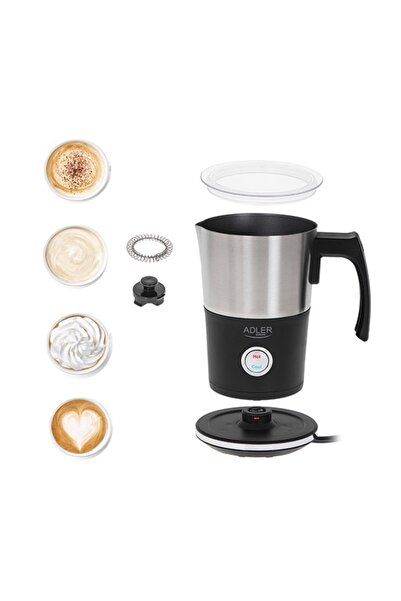 adler Electric milk frother/heater, 300 ml, Stainless steel, 1000W, 2 Years Warranty