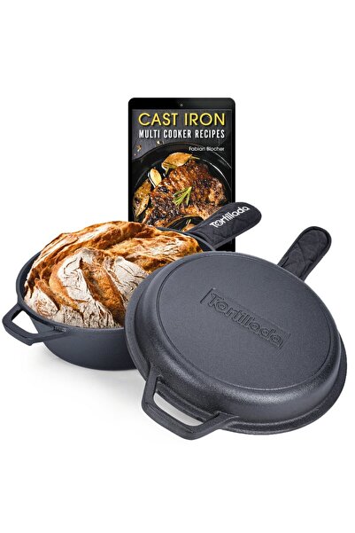 Tortillada Ψηλό τηγάνι με αναστρέψιμο καπάκι 2 σε 1, γάστρα Combo Cooker, χυτ...