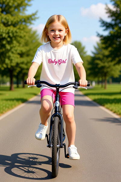 PayBuy Girls' Slogan Printed Crew Neck Short Sleeve t Shirt and Shorts Set Quality Stylish Comfortable