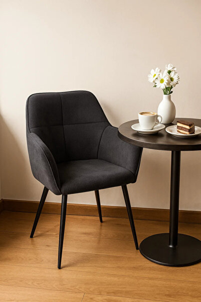 MARIA HOMES Black Fabric Armchair, Modern Accent Chair for Living Room, Office Cabin, Bedroom & Waiting Room