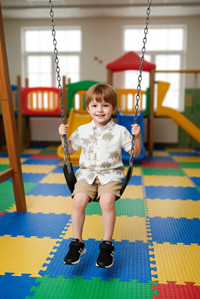 PayBuy Boys' Top-Bottom Tropical Printed Short-Sleeved Shirt and Shorts Set Quality Stylish Comfortable