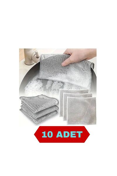 seç al burada 10 Adet Tel Bulaşık Bezi Çizmez Bulaşık Teli Çelik Bez 20x20 Cm...