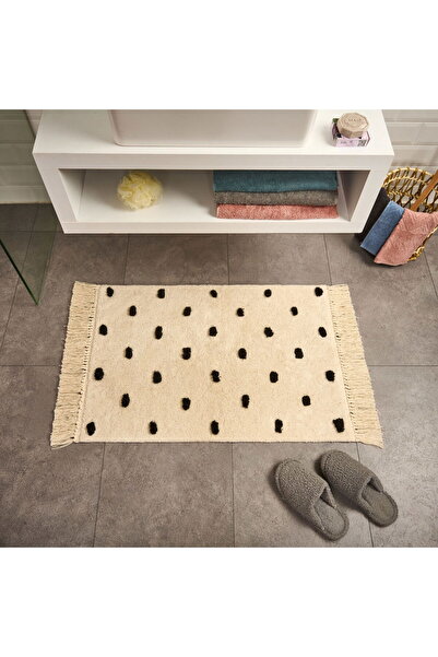 MATMEL Covoraș de baie Soft Tufting Vira - Ecru / Negru - 60x90 cm