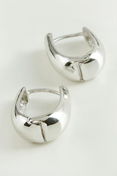 ZERO LAND Nrzsnt Oval Trend Metal (213606) Earrings-Silver Color