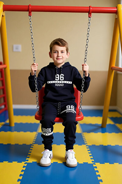 PayBuy Young Men's Slogan Detailed Knitted Tracksuit Set Quality Stylish Comfortable Casual