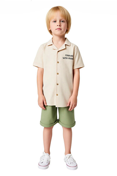 PayBuy Boys' Top-Bottom Cotton Comfortable Shirt and Shorts Set Ideal for Summer Days Quality Stylish Comfortable