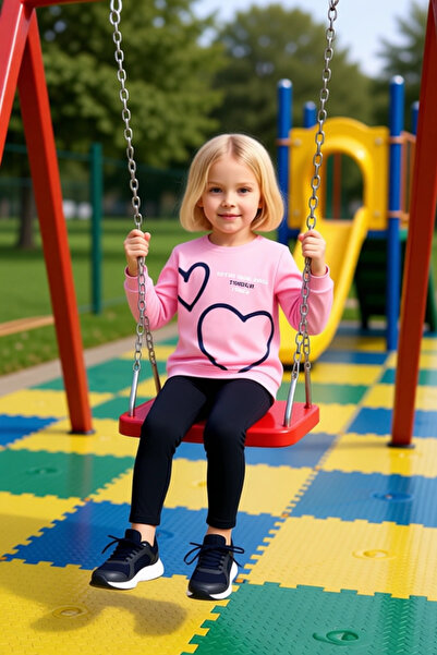 PayBuy Girl's Heart Pattern Cotton Crew Neck Long Sleeve Top and Leggings Set Quality Stylish Comfortable