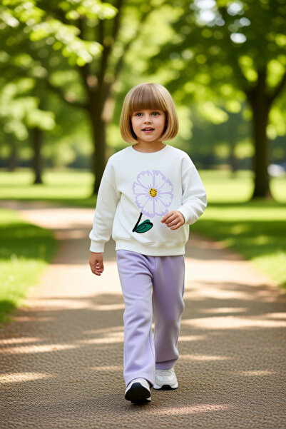 PayBuy Girl's Top-Bottom Cotton Floral Printed Sweatshirt and Sweatpants Set Quality Stylish Comfortable