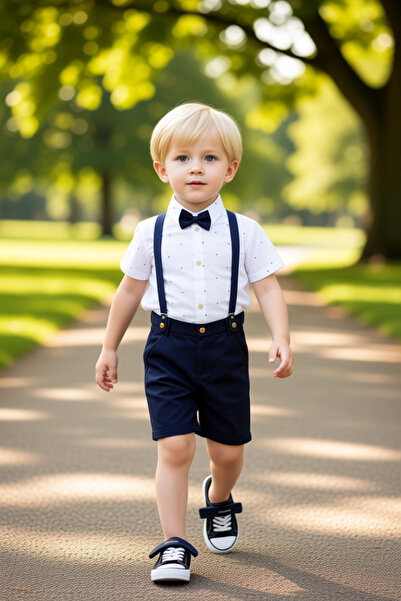 PayBuy Boys' Stylish Shirt and Shorts Combination with Accessories 3-Piece Set Quality Stylish Comfortable