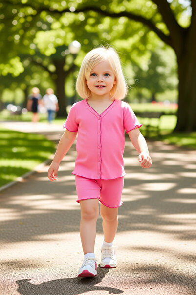 PayBuy Girl's V-Neck Solid Knitted Short Sleeve Top and Shorts Set, High Quality, Stylish, Comfortable, Casual