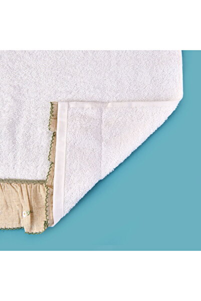 MATMEL Soft Green Culture Twin Daisy Patterned Face Towel - Ecru - 50X90 cm