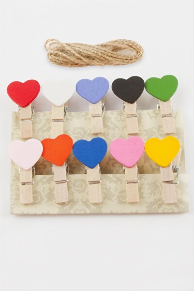 ZERO LAND NRZSNT 10 قطع من دبابيس الزينة الملونة على شكل قلب (131356) - ملونة