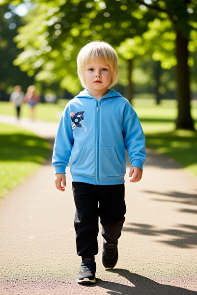 PayBuy Boy's Zippered Hooded Top and Sweatpants Set High Quality Stylish Comf...