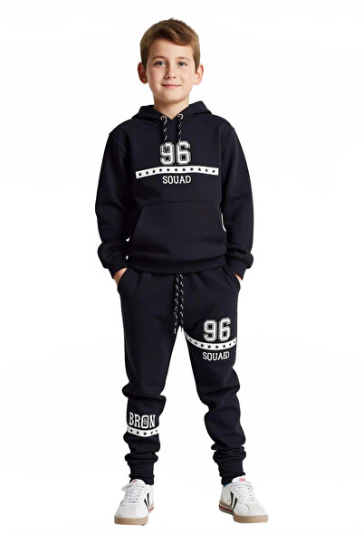 PayBuy Young Men's Slogan Detailed Knitted Tracksuit Set Quality Stylish Comfortable Casual