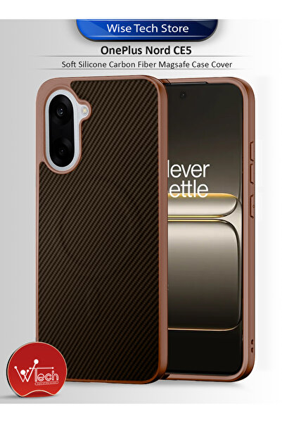 Wtech OnePlus Nord CE5 5G 2025 Soft Silicone Carbon Fiber Magsafe Protective Back Case Cover