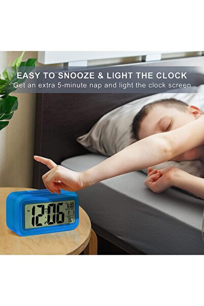 MRG M899 Thermometer Clock, LCD, Night Light, Blue
