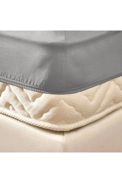 MATMEL Soft Combed Cotton Double Elastic Sheet - Gray - 160X200 cm
