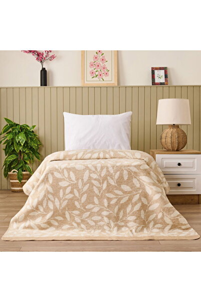 MATMEL Soft Sprig Cotton Single Blanket - Beige - 150X200 cm