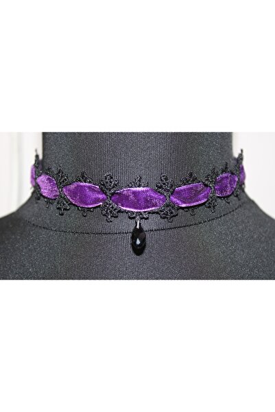 Mournbelle Gotik Kadife Şeritli Bağlamalı Choker