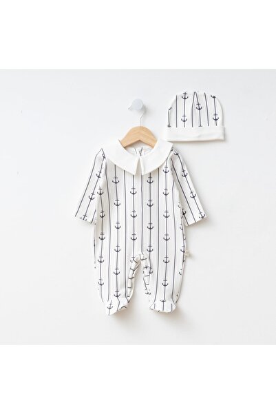 Momercy Çapa Printed Peter Pan collar Baby Boy Jumpsuit