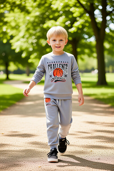 PayBuy Boys' Basketball-Themed Cotton Tracksuit Set High-Quality Stylish Comfortable Casual