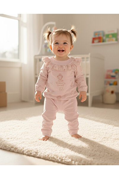 YusGos Flounce Sleeve Printed Piece Baby Girl Set