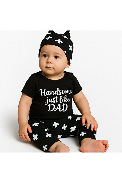 Zenorius "Handsome Just Like Dad" Black Suit for Boys