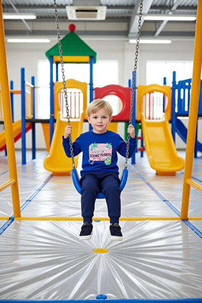 PayBuy Boy's Travel Themed Cotton Knitted Suit Airplane and Palm Tree Printed Quality Stylish Comfortable