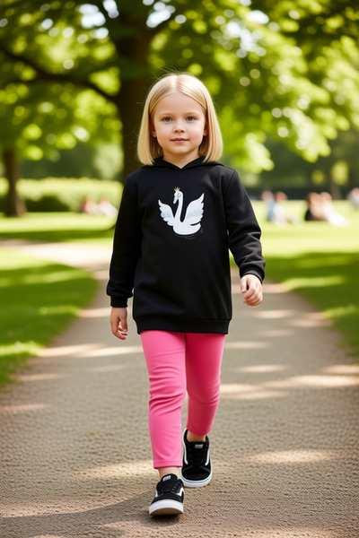 PayBuy Girl's Hooded Swan Cotton Two-Piece Suit Quality Stylish Comfortable Casual