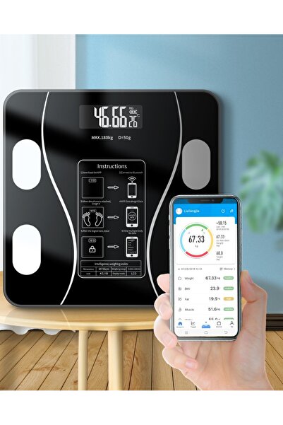 MRG Body Scale Smart M8501, Bluetooth Intelligent App, Electronic, Black