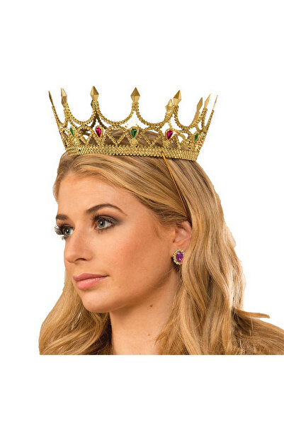 ZERO LAND Nrzsnt Stone Renaissance Costume Royal Medieval Golden Queen (210407) Princess Crown