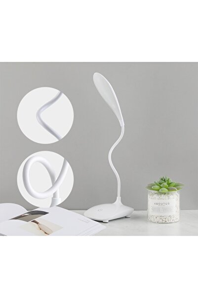 MRG Flexible LED Desk Lamp MXC018, USB, Touch, Cool White, 18 Led, White