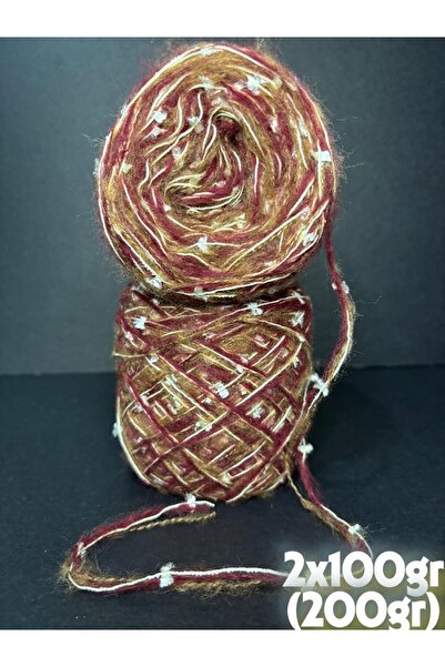 Ana&Kuzusu İplik Şarap, Taba (2 kat) ince moher, krem çapari kelebek (3 kat s...