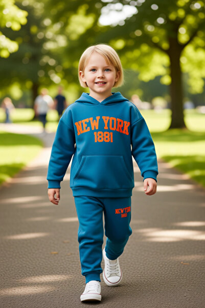 PayBuy Chicago 1886 cu glugă supradimensionat Swea tricou și set de pantaloni de trening pentru băieți, de calitate, elegant