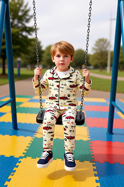 PayBuy Boys' Bottom-Top Printed Long Sleeve Pajama Set Ideal Choice for Comfortable Nights Quality Stylish