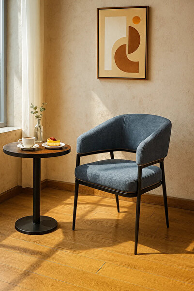 MARIA HOMES Blue Fabric Accent Chair | Modern Comfortable Armchair for Living Room, Office & Hotel Lobby Decor