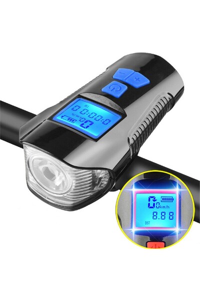 Renvox LED Işık 4 Mod Işık 6 Mod Korna Bisiklet LCD Hız Göstergesi Su Geçirme...