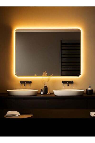Taimi Wall Mirror80x60cm-Elegant Design Mirror with 3-Light Levels Golden Fra...