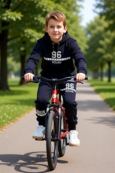 PayBuy Young Men's Slogan Detailed Knitted Tracksuit Set Quality Stylish Comfortable Casual