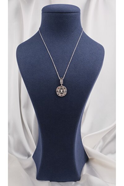 Aquila Pendant Eye Model Renkli Taşlı Gümüş Kolye