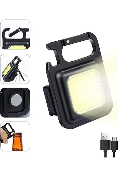 MRG Keychain Flashlight M895, Rechargeable, COB LED, Pocket Flashlight