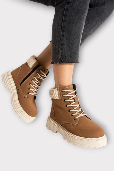 Liger Elastic Ankle Suede Thick Sole Women's Boots Taba