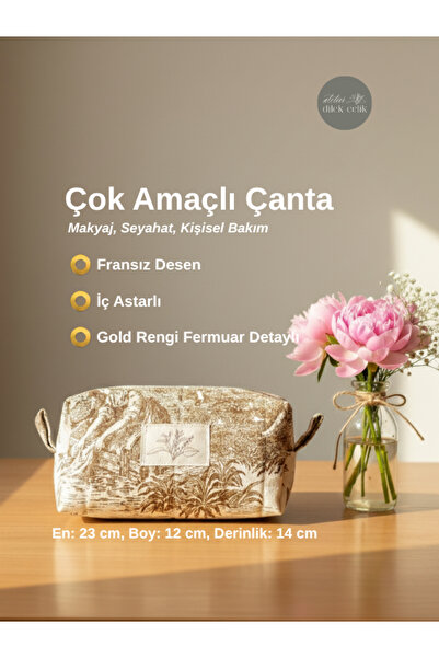 Makyaj Çantası / Seyahat Çantası / Anne Bakım Çantası / Çok Amaçlı Çanta