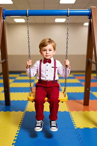 PayBuy Boys' Stylish Polka Dot Shirt Pants and Bow Tie Suspender Set Quality Stylish Comfortable
