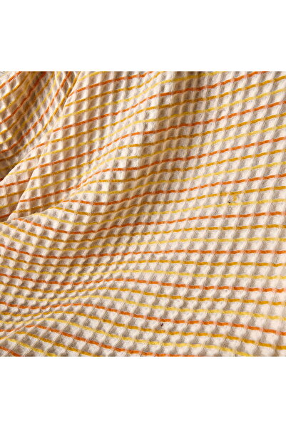 MATMEL Soft Waffle Sofa Shawl - Ecru / Yellow - 120X170 cm