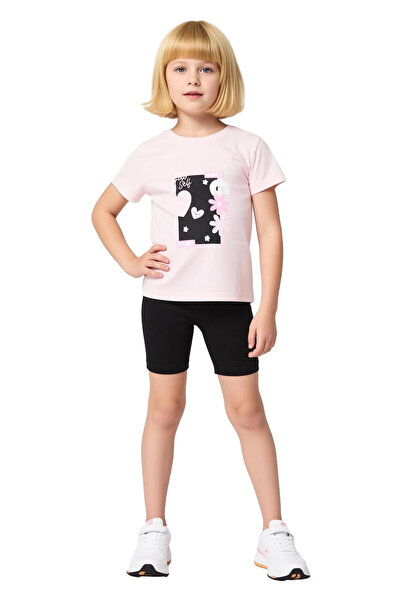 PayBuy Girls' Cotton Crew Neck Short Sleeve Top and Leggings Set Quality Stylish Comfortable