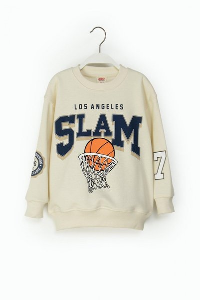 Dmb Mojo boys' basketball Printed sweatshirt cream for ages 4-9